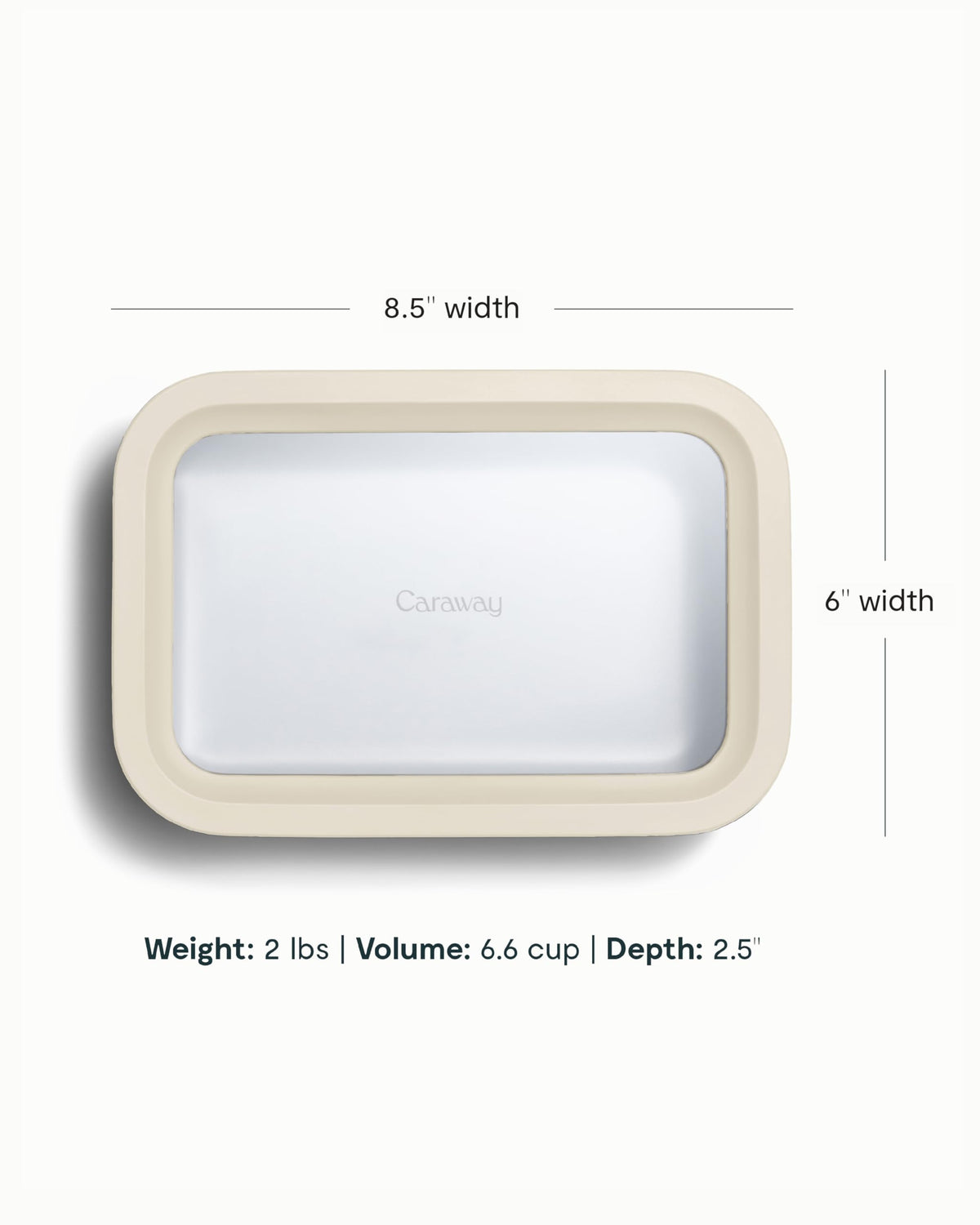 Caraway dot & dash containers paired with the 6.6 cup base for organized on-the-go meals.