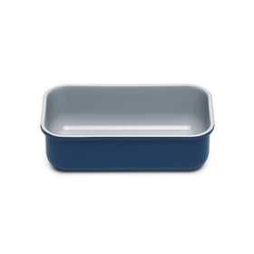 Caraway loaf pan with non-stick ceramic coating for easy release.