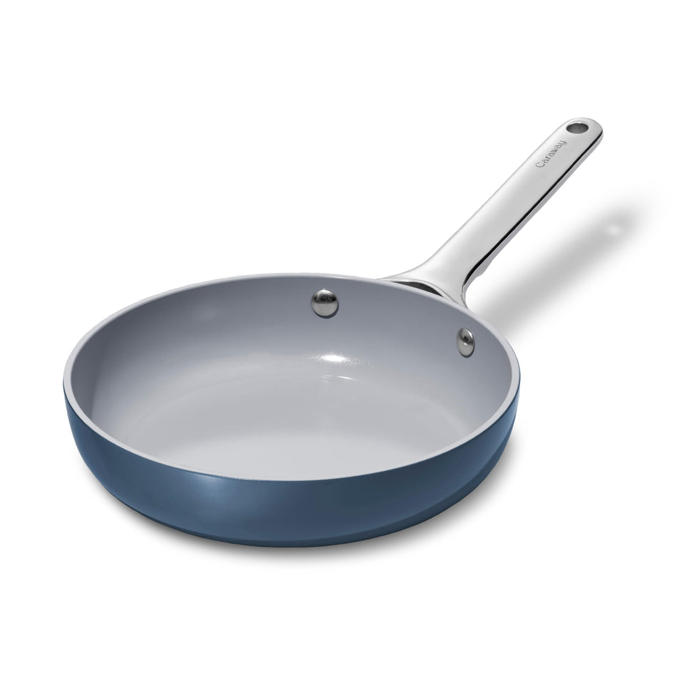 Caraway 8-inch navy mini fry pan for single servings and eggs.