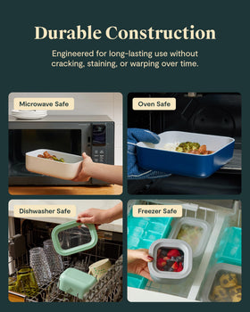 Caraway glass container in a modern cream color to brighten and organize your kitchen.