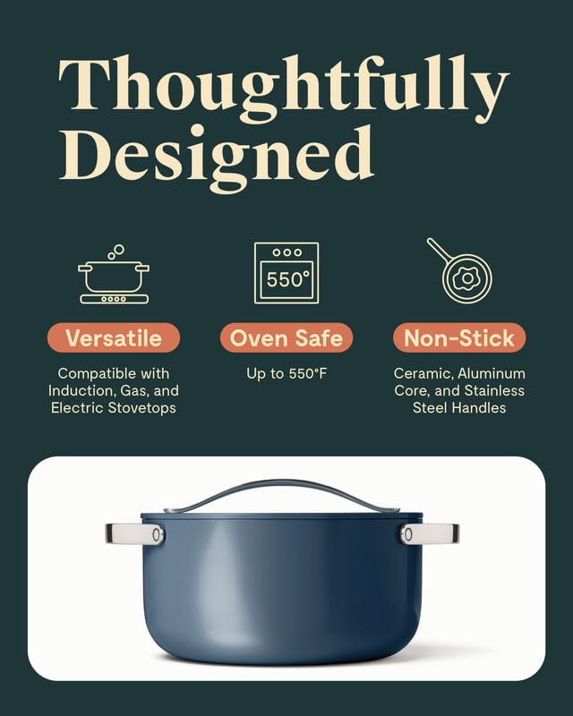 Caraway nonstick ceramic coating for effortless release and simple cleanup.