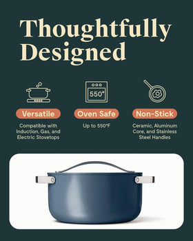 Caraway nonstick ceramic coating for effortless release and simple cleanup.