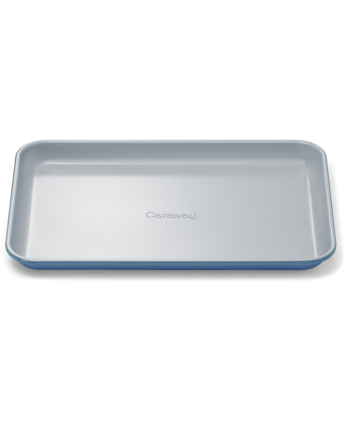 Caraway small baking sheet in slate finish with nonstick ceramic coating for easy release.