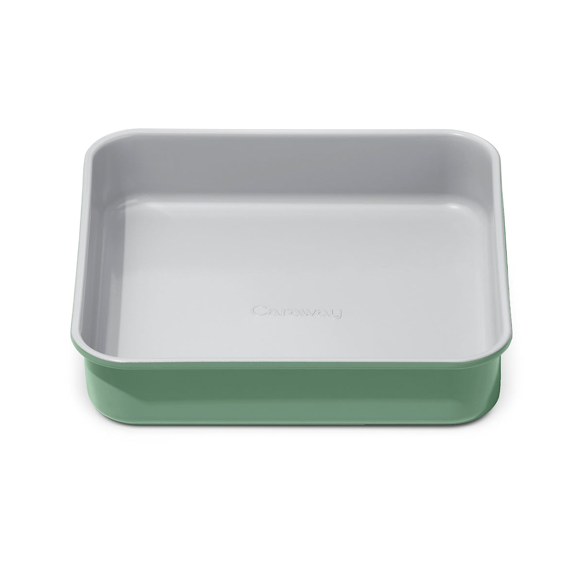 Caraway square pan baking brownies with a natural non-stick coating for easy release