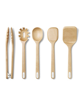 Caraway wooden spoon; versatile utensil for nonstick pans and gentle stirring.