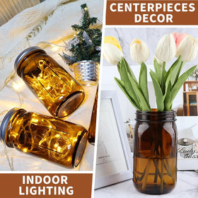 CARBLIN jars styled for decor and centerpieces with labels included.