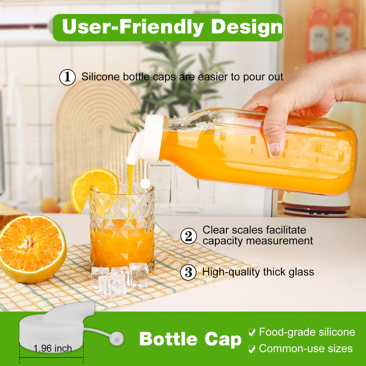 CARBLIN silicone pour cap ensures drip-free pouring every time.