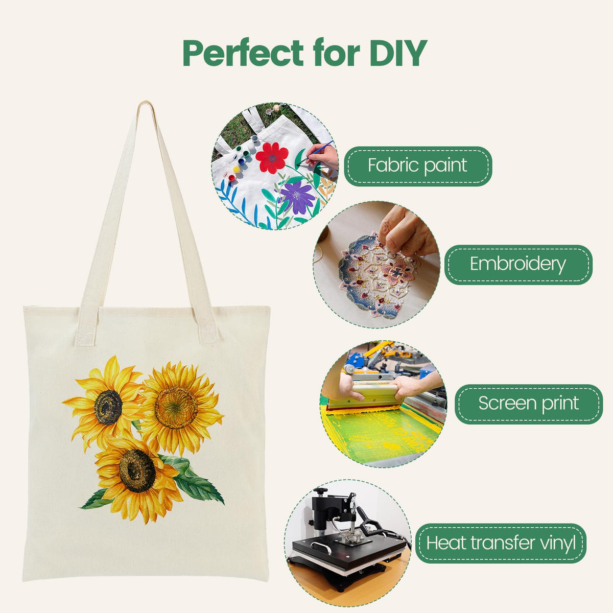 Carbrea tote ideal as library, church, or event bag