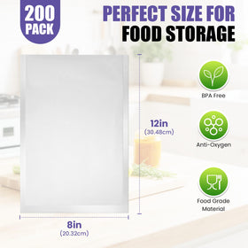 CAREGY BPA-free vacuum sealer bag 8x12 for safe fridge and freezer storage.