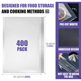 CAREGY BPA-free vacuum sealer bags suitable for fridge, freezer, microwave, and sous vide storage