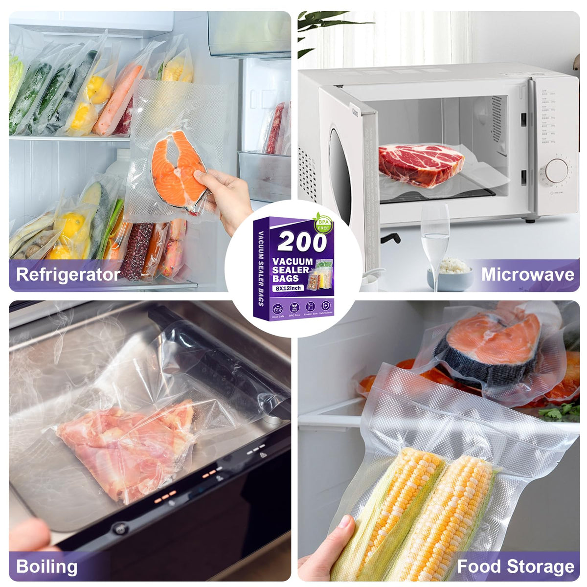 CAREGY 8x12 bags enable reliable sealing and organized storage