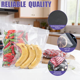CAREGY puncture-resistant bag 8x12 maintains seal during freezing and sous vide prep.
