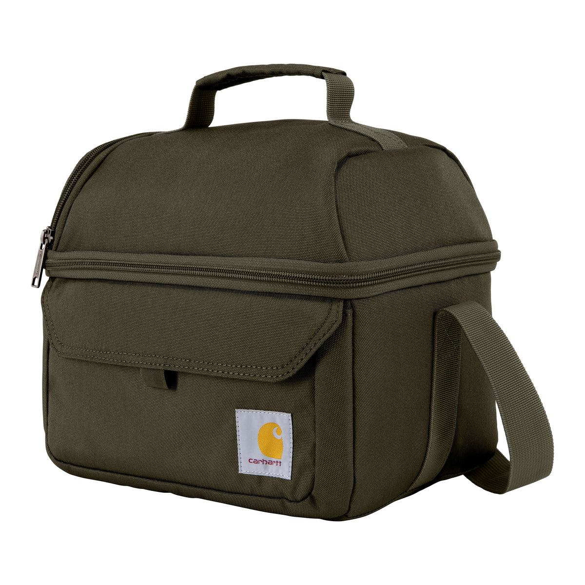 Carhartt 12 Can Two Compartment Lunch Box showing dual compartments for organized meals