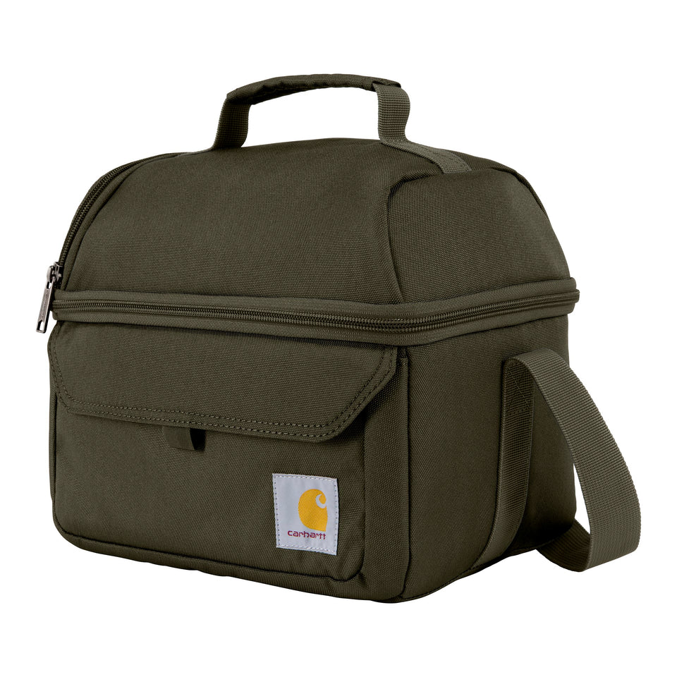 Carhartt 12 Can Two Compartment Lunch Box showing dual compartments for organized meals