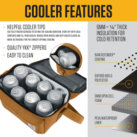 Carhartt insulated compartments keep dry and cold foods separated for freshness