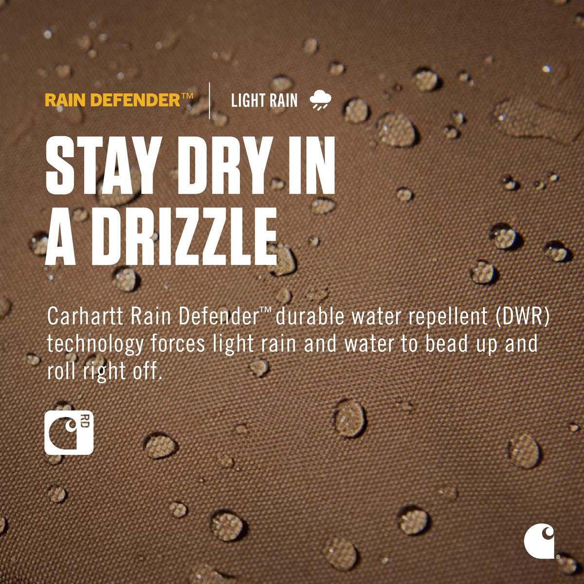 Carhartt Rain Defender close-up highlighting weather resistance on commutes