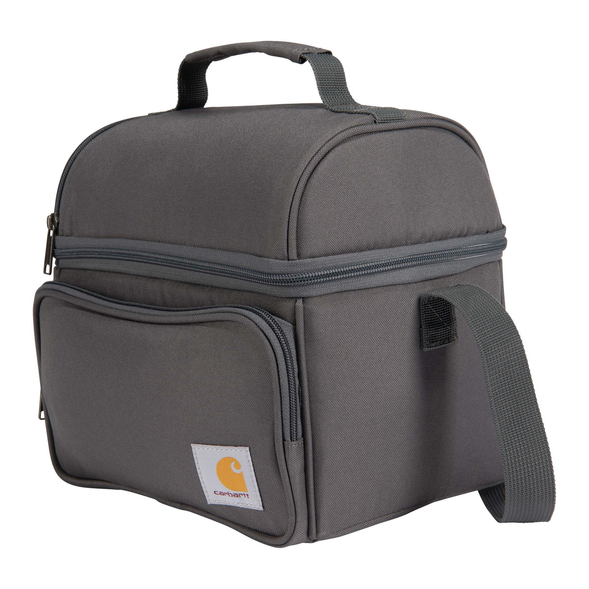 Carhartt worksite lunch bag with compact design for easy carrying on job sites.