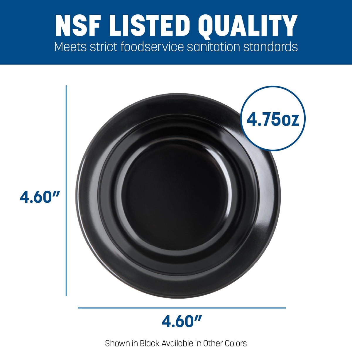 Carlisle Kingline bowl features a stain-resistant surface for pristine presentation.