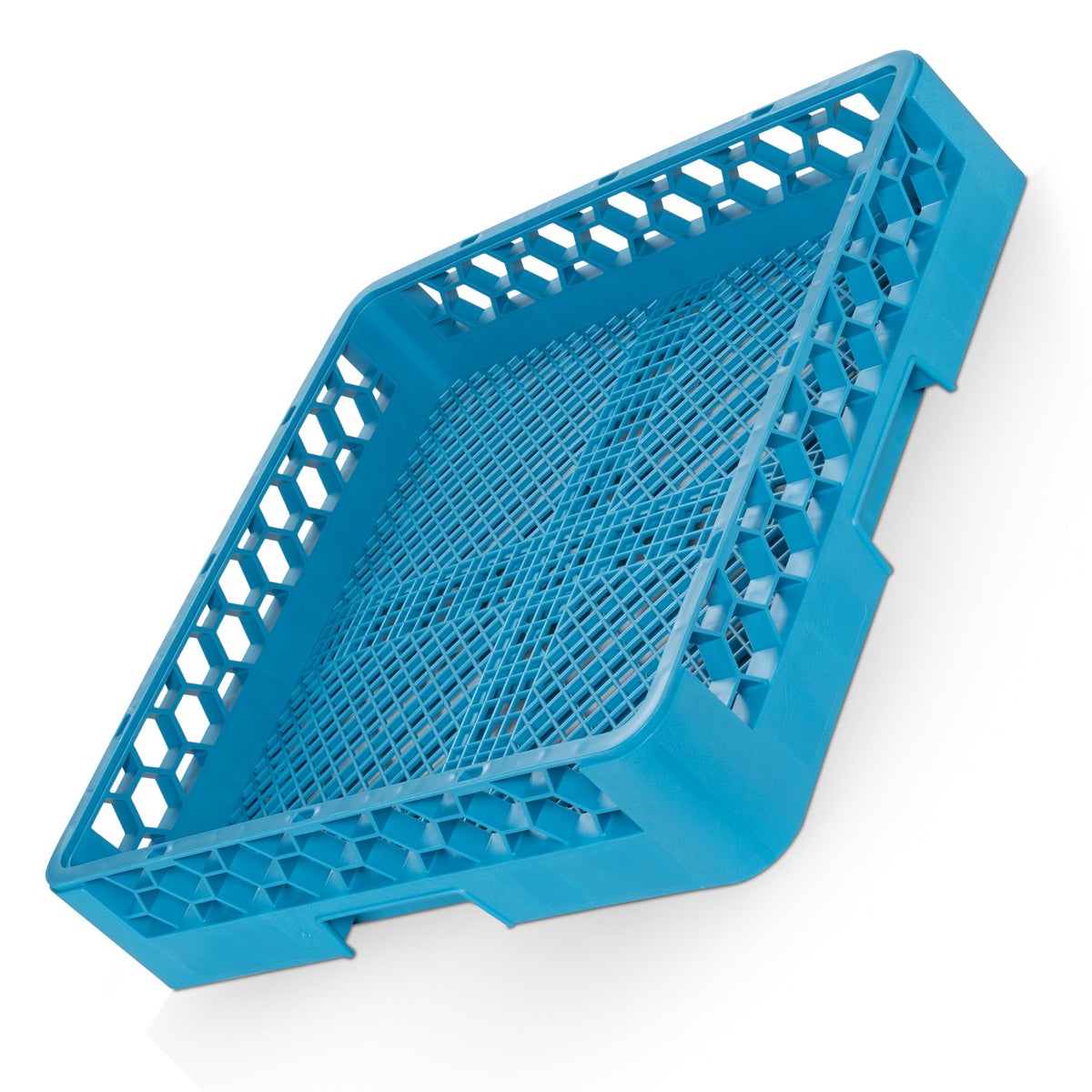Carlisle OptiClean flatware rack top view showing its 18.25 by 18.25 inch footprint for storage.