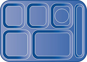 Carlisle P614R09 flatware holder-right supports easy utensil access in cafeterias.