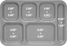 Carlisle P614R09 green 10x14 tray showing compartment layout for portions.