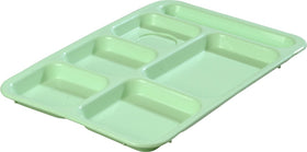 Carlisle P614R09 right-handed six-compartment tray aids organized meals in schools and facilities.