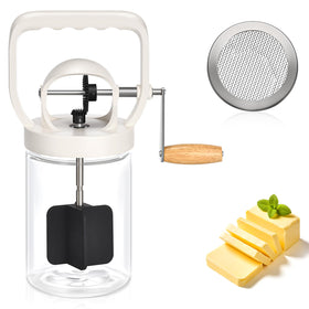 CAROD butter churn 1.2L glass jar ready to turn cream into fresh butter at home.