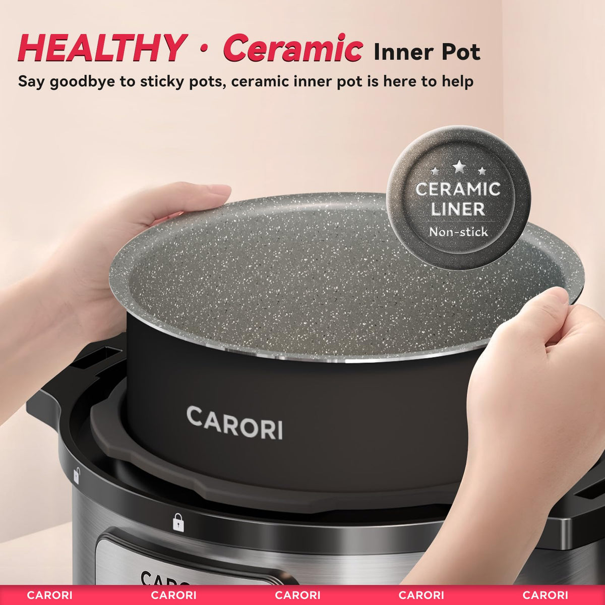 CARORI 8 Qt capacity suited for family dinners