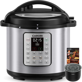 CARORI 8 Qt multicooker front view showcases all-in-one convenience
