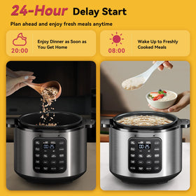 CARORI 6-quart capacity serves up to six people for family meals.