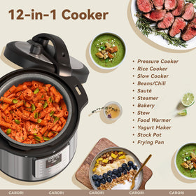Carori ceramic inner pot with non-stick surface for easy cleanup and even heating.