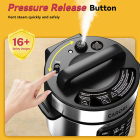 CARORI dishwasher-safe pot and lid simplify cleanup after busy days.