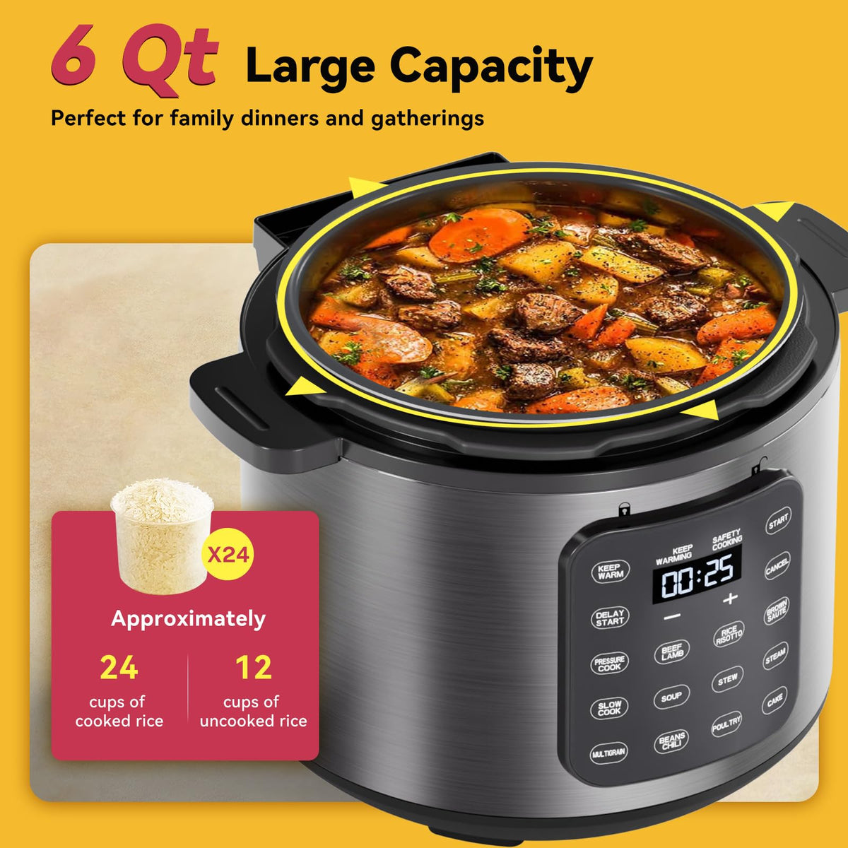 CARORI IMD touchscreen with 12 presets enables effortless one-touch cooking.