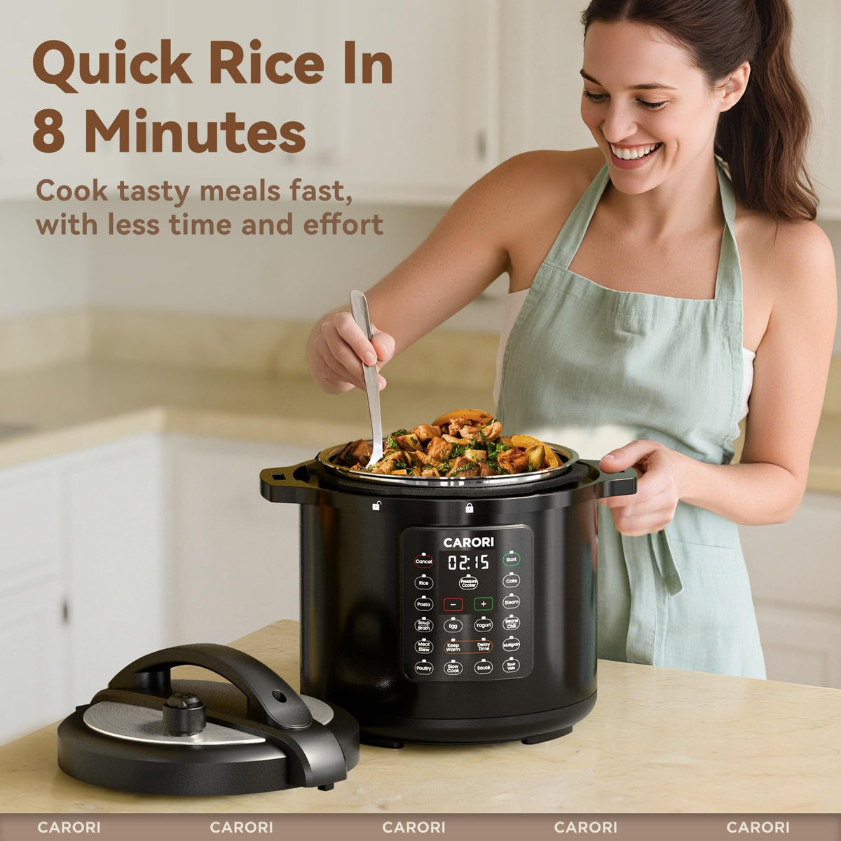 Carori food warmer function keeps dishes ready to serve