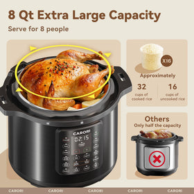 Carori multi-cooker display panel demonstrates quick one-touch programs