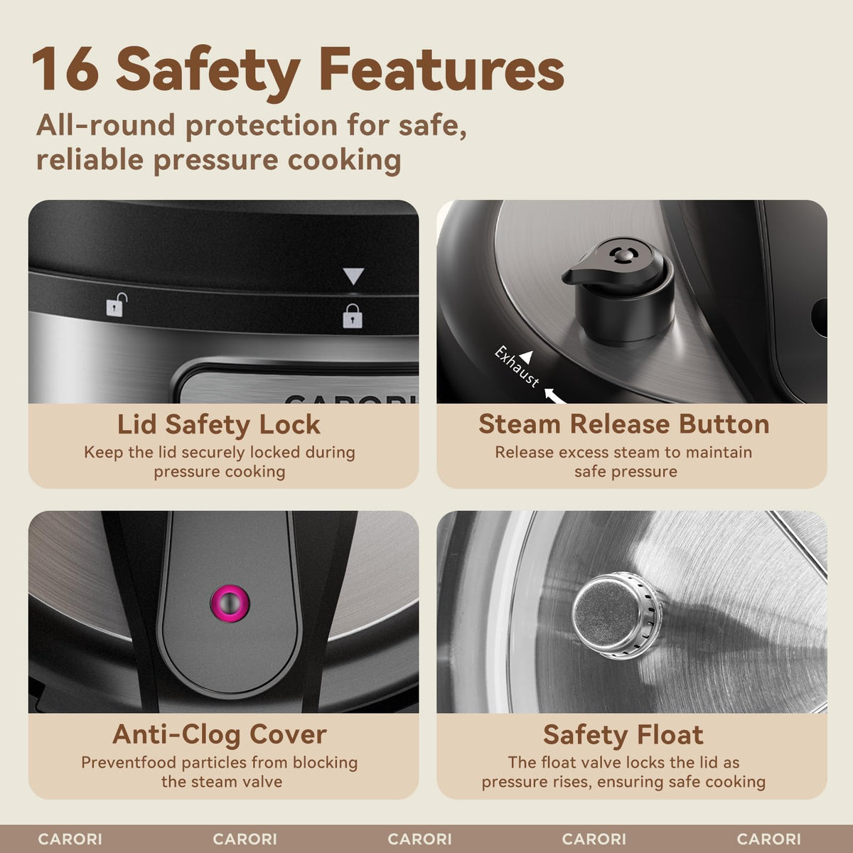 Carori yogurt-maker and desserts feature for overnight prep and treats.