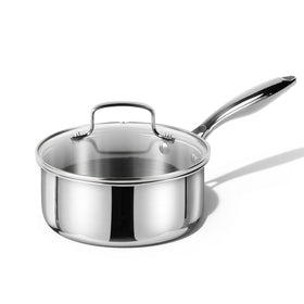 CAROTE 1.5qt saucepan on a stovetop delivering quick, even heat for everyday cooking.