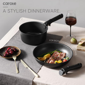 CAROTE 10in frying pan nonstick for even searing and simple cleanup.