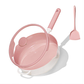 CAROTE 11-inch nonstick pan with lid for low-oil cooking