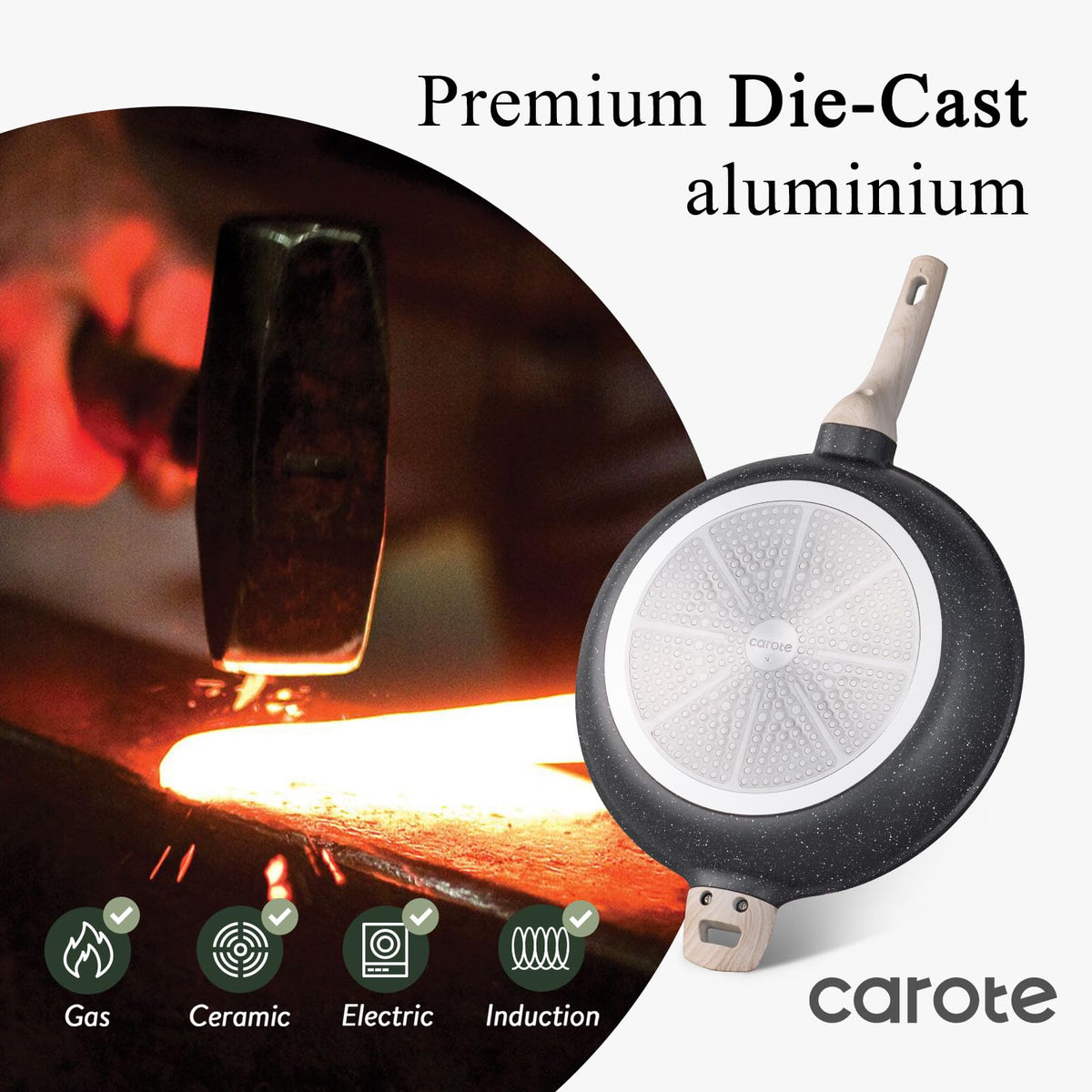 Carote 12.5-inch induction-compatible pan on induction hob