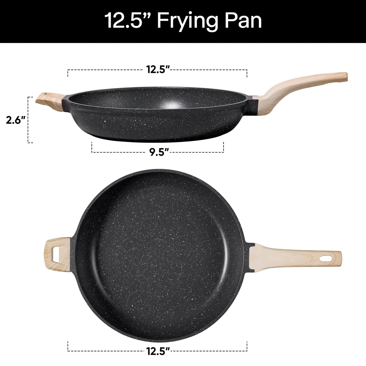 Carote 12.5-inch pan interior ceramic coating for easy release