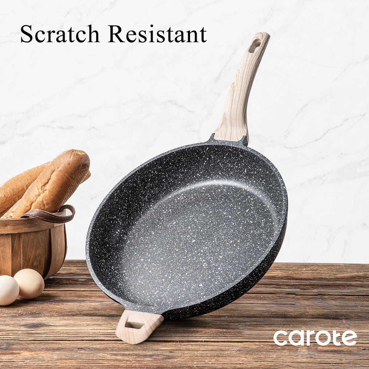 Carote 12.5-inch pan on stove ideal for everyday cooking