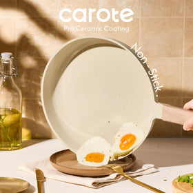 CAROTE 11-inch fry pan ready for even heating and searing