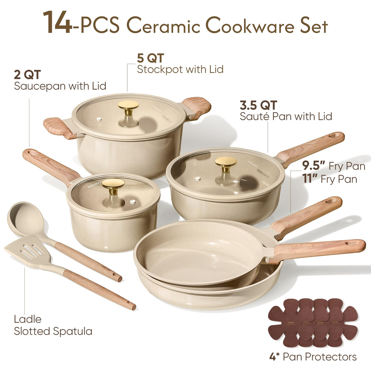 CAROTE 9.5-inch fry pan with nonstick surface for effortless release