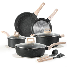 CAROTE 14-piece set with 8-inch fry pan for quick meals and even heating