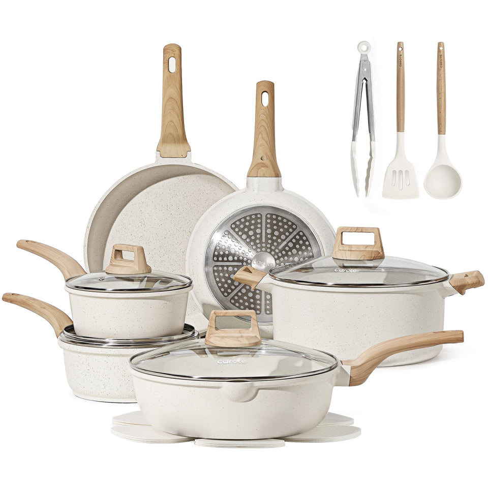 CAROTE 16-piece pots and pans set for versatile daily cooking
