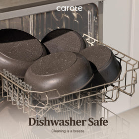 CAROTE glass lids with silicone rims seal moisture while watching progress.