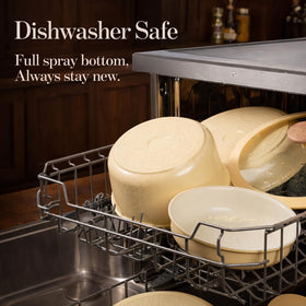 CAROTE 18pc ceramic cookware set 8in silicone lid for quick steaming and moisture control.