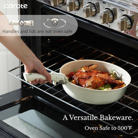 CAROTE 3qt saucepan for versatile stove-to-oven cooking.