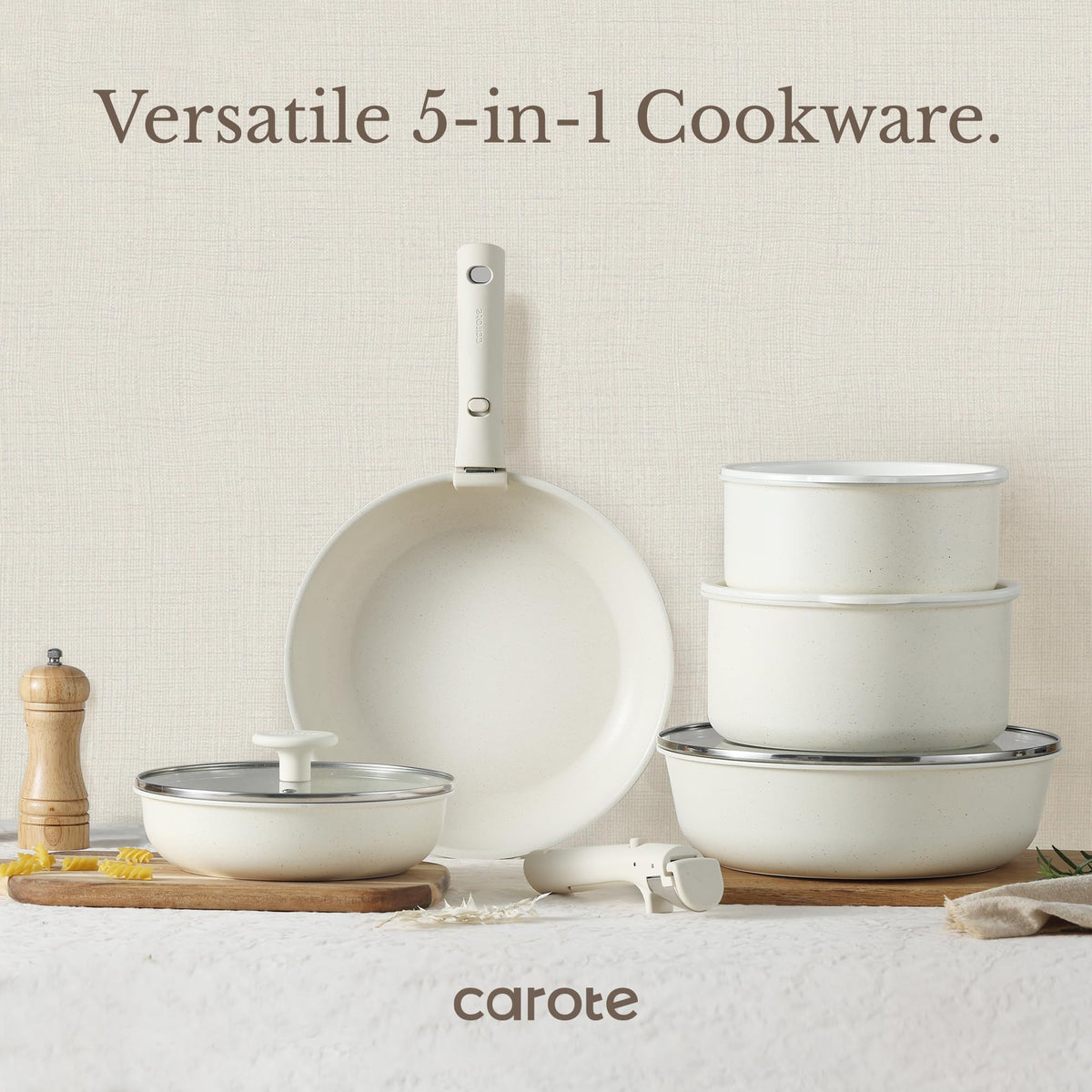 CAROTE fridge storage lid 6.5-inch helps keep leftovers fresh.